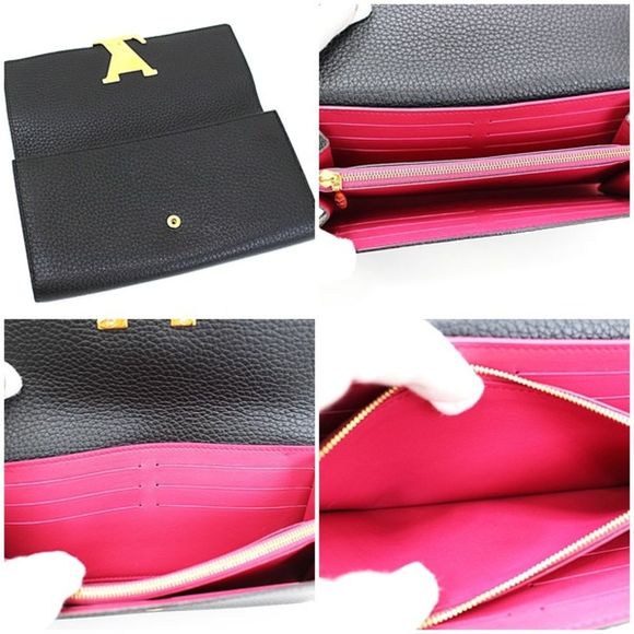 Portefeuille Capucines Taurillon Leather Noir Black Long Wallet - Picture 3 of 4